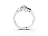 White gold Fancy Blue Marquise Cut Diamond Halo Ring with Tapered Band and Four-Prong Setting_22