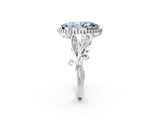 White gold Fancy Blue Marquise Cut Diamond Halo Ring with Vintage Split Shank and Four-Prong Setting_103