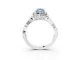 White gold Fancy Blue Marquise Cut Diamond Halo Ring with Vintage Split Shank and Four-Prong Setting_105