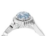 White gold Fancy Blue Marquise Cut Diamond Halo Ring with Vintage Split Shank and Four-Prong Setting_106
