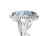White gold Fancy Blue Marquise Cut Diamond Halo Ring with Vintage Split Shank and Four-Prong Setting_107