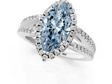 White gold Fancy Blue Marquise Cut Diamond Halo Split Shank Engagement Ring_73