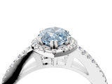 White gold Fancy Blue Marquise Cut Diamond Halo Split Shank Engagement Ring_76