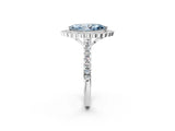 White gold Fancy Blue Marquise  Cut Diamond Milgrain Floral Halo Engagement Ring with Pavé Band_17
