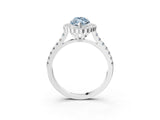 White gold Fancy Blue Marquise  Cut Diamond Milgrain Floral Halo Engagement Ring with Pavé Band_18