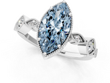 White gold Fancy Blue Marquise  Cut Diamond Milgrain Marquise Band with Prong Setting_4