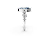 White gold Fancy Blue Marquise  Cut Diamond Milgrain Marquise Band with Prong Setting_5