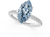 White gold Fancy Blue Marquise  Cut Diamond Pavé Band Ring with Four-Prong Setting_25