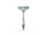 White gold Fancy Blue Marquise  Cut Diamond Pavé Band Ring with Four-Prong Setting_26