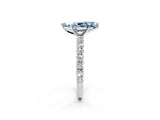 White gold Fancy Blue Marquise Cut Diamond Pavé Band Solitaire Ring with Prong Setting_92