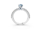 White gold Fancy Blue Marquise Cut Diamond Pavé Band Solitaire Ring with Prong Setting_93
