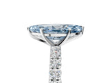 White gold Fancy Blue Marquise Cut Diamond Pavé Band Solitaire Ring with Prong Setting_95