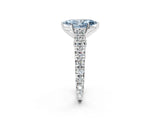 White gold Fancy Blue Marquise  Cut Diamond Pavé Band Solitaire with Four-Prong Setting_17