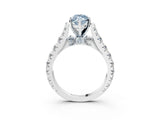 White gold Fancy Blue Marquise  Cut Diamond Pavé Band Solitaire with Four-Prong Setting_18