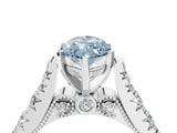 White gold Fancy Blue Marquise  Cut Diamond Pavé Band Solitaire with Four-Prong Setting_19
