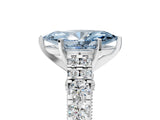 White gold Fancy Blue Marquise  Cut Diamond Pavé Band Solitaire with Four-Prong Setting_20