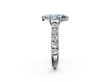 White gold Fancy Blue Marquise  Cut Diamond Pavé Band Solitaire with Four-Prong Setting_5