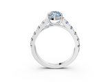 White gold Fancy Blue Marquise  Cut Diamond Pavé Band Solitaire with Four-Prong Setting_6