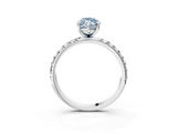 White gold Fancy Blue Marquise  Cut Diamond Pavé Band Solitaire with Four-Prong Setting_6