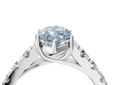 White gold Fancy Blue Marquise  Cut Diamond Pavé Band Solitaire with Four-Prong Setting_7