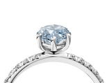 White gold Fancy Blue Marquise  Cut Diamond Pavé Band Solitaire with Four-Prong Setting_7