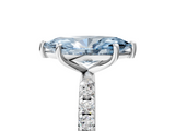 White gold Fancy Blue Marquise  Cut Diamond Pavé Band Solitaire with Four-Prong Setting_8