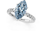 White gold Fancy Blue Marquise  Cut Diamond Pavé Band with Four-Prong Setting_13