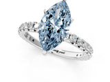 White gold Fancy Blue Marquise  Cut Diamond Pavé Band with Four-Prong Setting_17