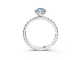 White gold Fancy Blue Marquise  Cut Diamond Pavé Band with Four-Prong Setting_19