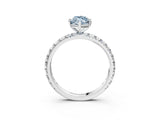 White gold Fancy Blue Marquise  Cut Diamond Pavé Band with Four-Prong Setting_27
