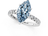 White gold Fancy Blue Marquise  Cut Diamond Pavé Band with Four-Prong Setting_64