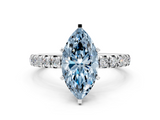 White gold Fancy Blue Marquise  Cut Diamond Pavé Band with Four-Prong Setting_73