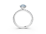 White gold Fancy Blue Marquise  Cut Diamond Pavé Band with Four-Prong Setting_76