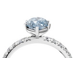 White gold Fancy Blue Marquise  Cut Diamond Pavé Band with Four-Prong Setting_77