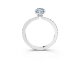 White gold Fancy Blue Marquise Cut Diamond Pavé Engagement Ring with Round  Accents and Prong Setting_94