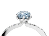 White gold Fancy Blue Marquise Cut Diamond Pavé Engagement Ring with Round  Accents and Prong Setting_95