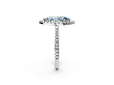 White gold Fancy Blue Marquise Cut Diamond Pavé Halo Ring with Four-Prong Setting_49