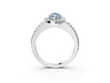 White gold Fancy Blue Marquise Cut Diamond Pavé Halo Ring with Four-Prong Setting_50