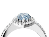 White gold Fancy Blue Marquise Cut Diamond Pavé Halo Ring with Four-Prong Setting_52