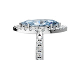 White gold Fancy Blue Marquise Cut Diamond Pavé Halo Ring with Four-Prong Setting_53