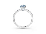 White gold Fancy Blue Marquise Cut Diamond Pavé Solitaire Engagement Ring with Four-Prong Setting_111