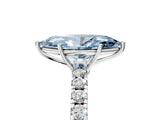 White gold Fancy Blue Marquise Cut Diamond Pavé Solitaire Engagement Ring with Four-Prong Setting_113