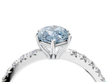 White gold Fancy Blue Marquise Cut Diamond Pavé Solitaire Engagement Ring with Four-Prong Setting_113