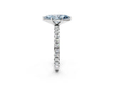 White gold Fancy Blue Marquise Cut Diamond Pavé Solitaire Ring with Round Band and Prong Setting_18