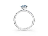 White gold Fancy Blue Marquise Cut Diamond Pavé Solitaire Ring with Round Band and Prong Setting_19