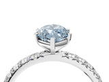 White gold Fancy Blue Marquise Cut Diamond Pavé Solitaire Ring with Round Band and Prong Setting_20