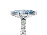 White gold Fancy Blue Marquise Cut Diamond Pavé Solitaire Ring with Round Band and Prong Setting_21