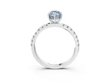 White gold Fancy Blue Marquise Cut Diamond Pave Band Solitaire Ring with Round  and Prong Setting_145