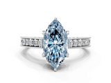 White gold Fancy Blue Marquise  Cut Diamond Pave Band with Four-Prong Setting_37
