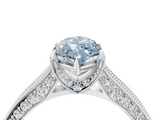 White gold Fancy Blue Marquise  Cut Diamond Pave Band with Four-Prong Setting_41